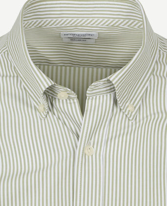 Overhemd poplin streep groen
