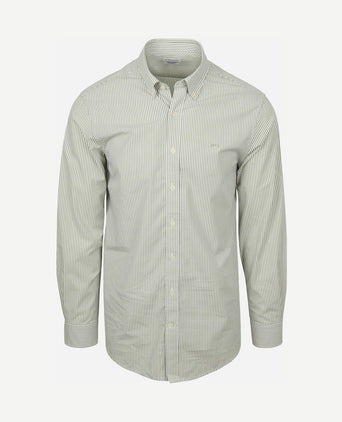 Overhemd poplin streep groen