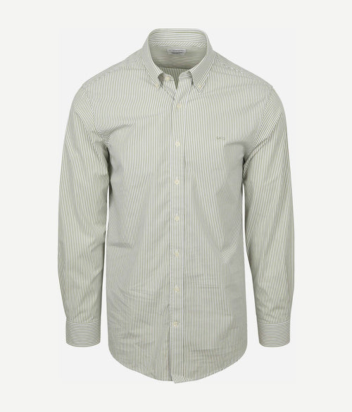 Overhemd poplin streep groen