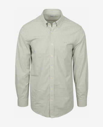 Overhemd poplin streep groen