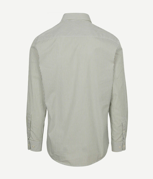 Overhemd poplin streep groen