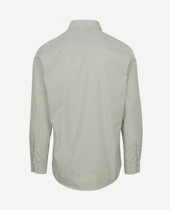 Overhemd poplin streep groen