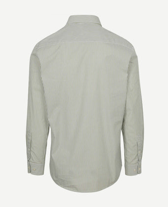 Overhemd poplin streep groen