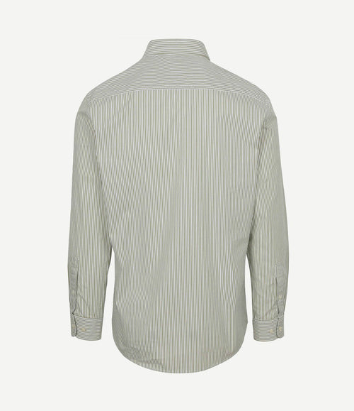 Overhemd poplin streep groen
