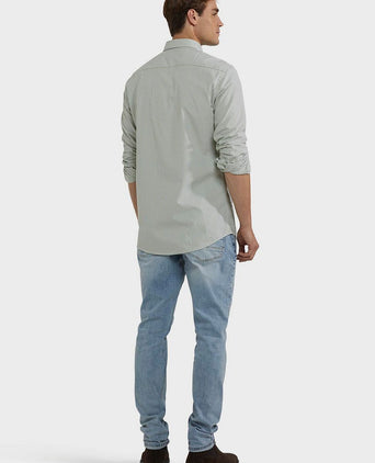 Overhemd poplin streep groen