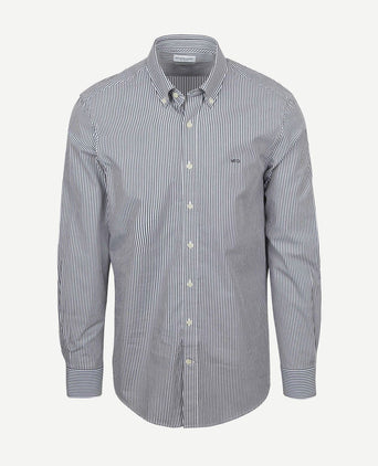 Overhemd poplin streep donkerblauw