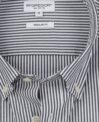 McGregor overhemd poplin streep donkerblauw | Regular-fit