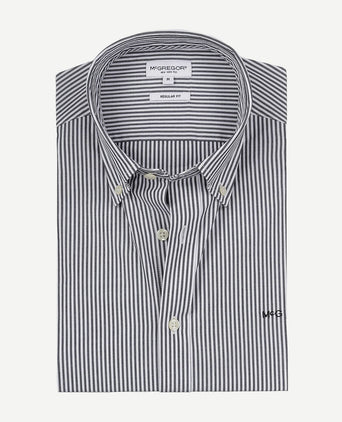 McGregor overhemd poplin streep donkerblauw | Regular-fit