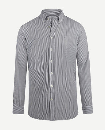 McGregor overhemd poplin streep donkerblauw | Regular-fit