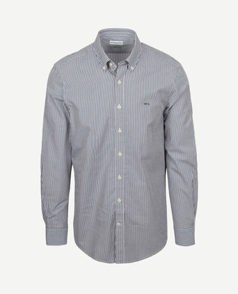 Overhemd poplin streep donkerblauw