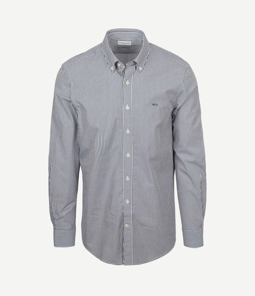 Overhemd poplin streep donkerblauw