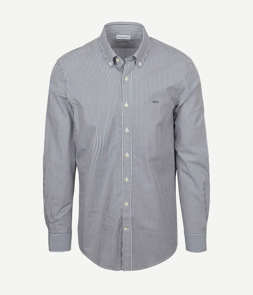 Overhemd poplin streep donkerblauw