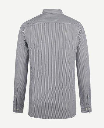 McGregor overhemd poplin streep donkerblauw | Regular-fit