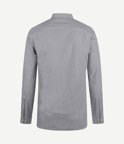 Overhemd poplin streep donkerblauw