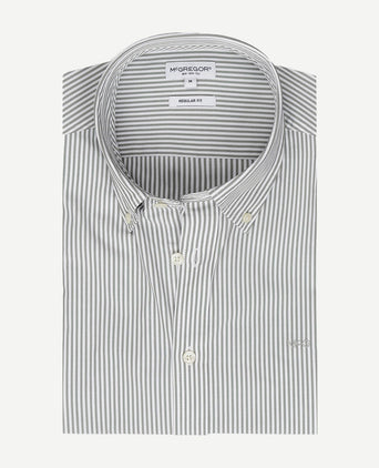 McGregor overhemd poplin streep sage groen | Regular-fit