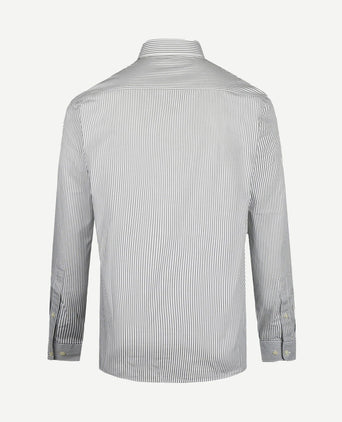 Overhemd poplin streep sage groen