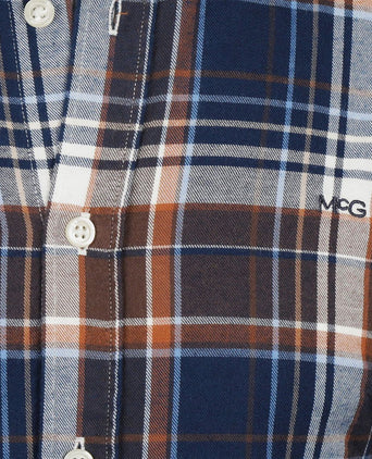 McGregor overhemd ruit beige blauw | Regular-fit