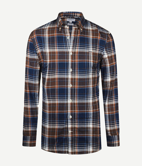 McGregor overhemd ruit beige blauw | Regular-fit