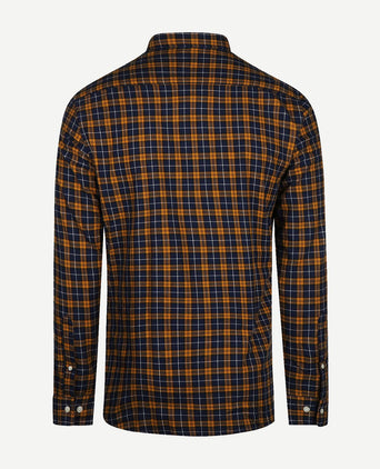 Overhemd ruit geel blauw
