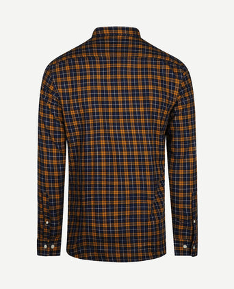 Overhemd ruit geel blauw