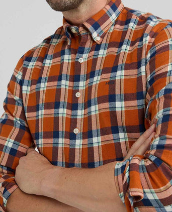 Overhemd ruit oranje