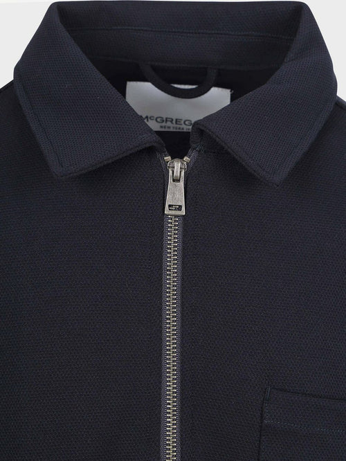 Overshirt piqué donkerblauw