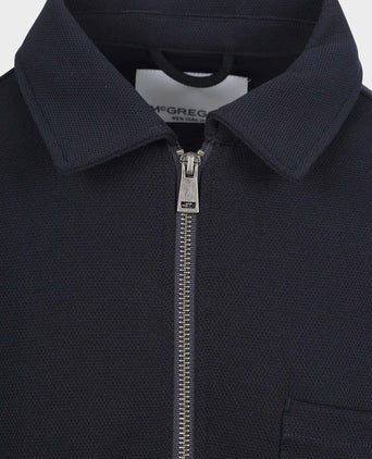 Overshirt piqué donkerblauw