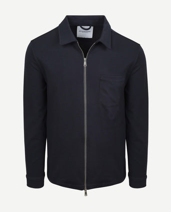 Overshirt piqué donkerblauw