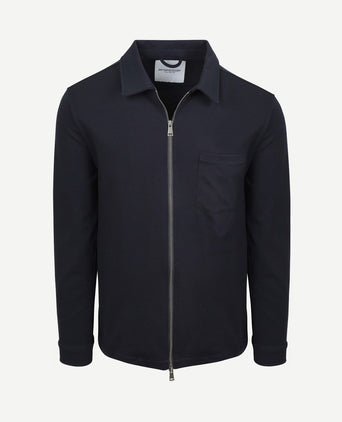 Overshirt piqué donkerblauw
