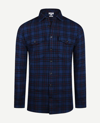 Overshirt tartan ruit donkerblauw