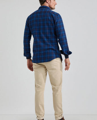 Overshirt tartan ruit donkerblauw