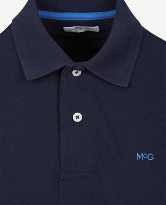 Piqué polo donkerblauw