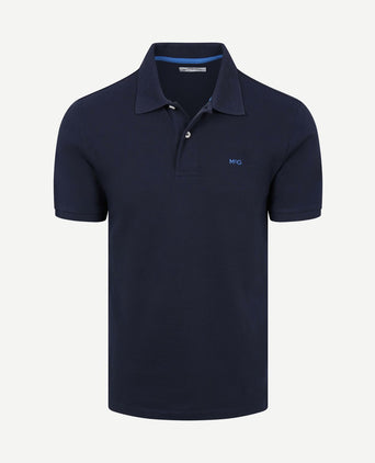 Piqué polo donkerblauw