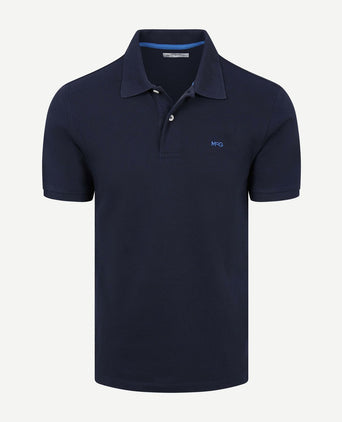 Piqué polo donkerblauw