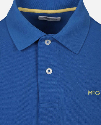 Piqué polo kobalt blauw