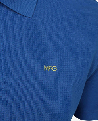 Piqué polo kobalt blauw