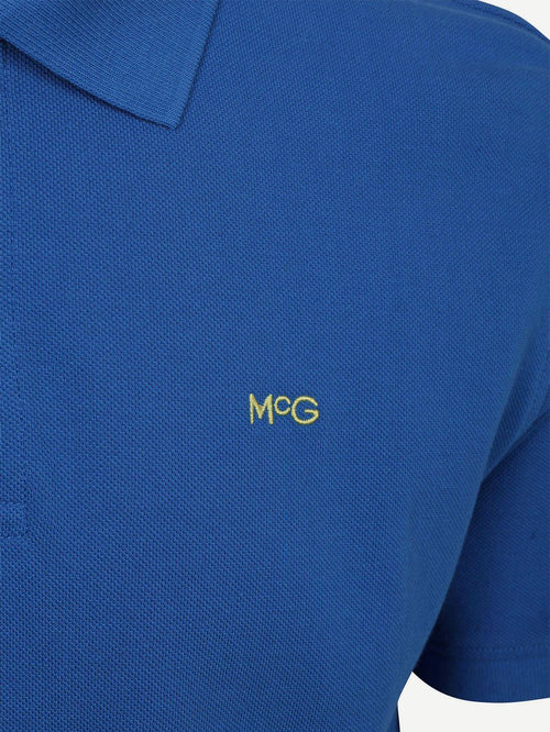 Piqué polo kobalt blauw