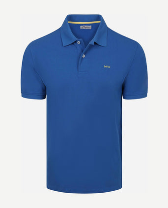 Piqué polo kobalt blauw