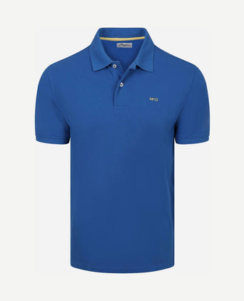 Piqué polo kobalt blauw