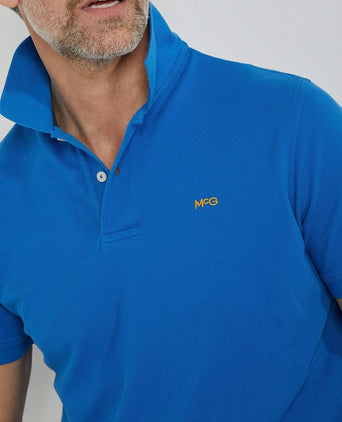 Piqué polo kobaltblauw