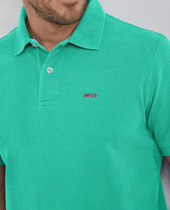 Piqué polo medium groen