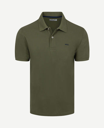 Piqué polo olijf