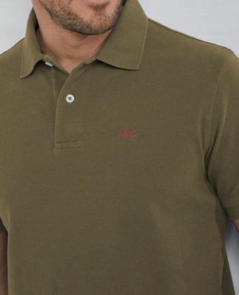 Piqué polo olijfgroen