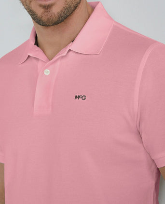 Piqué polo roze
