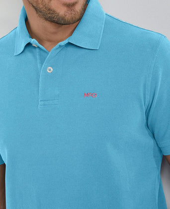 Piqué polo sea blauw