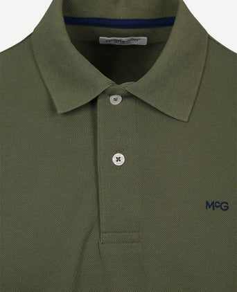 Piqué polo olijf