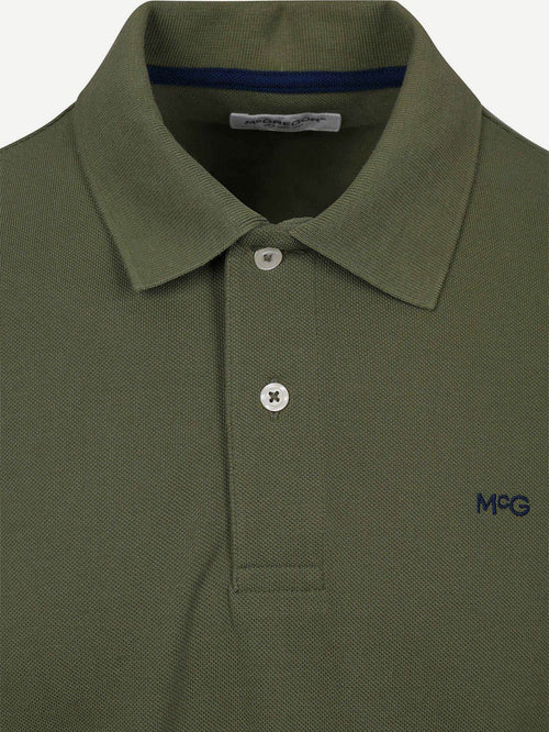 Piqué polo olijf