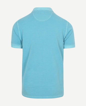 Piqué polo aqua blauw