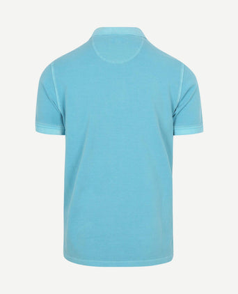 Piqué polo aqua blauw