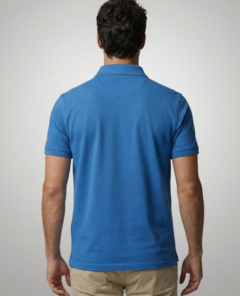 Piqué polo kobalt blauw
